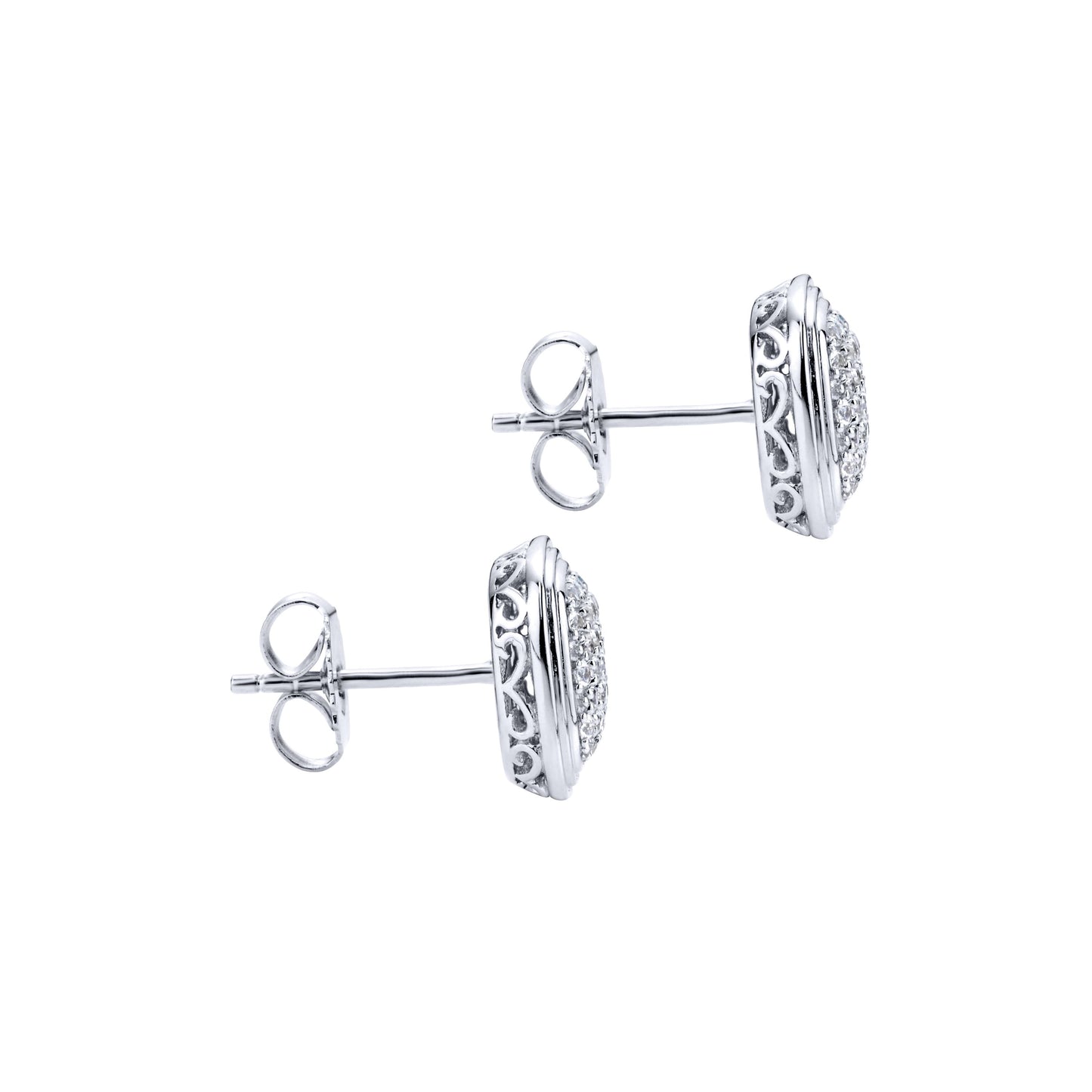 Sterling Silver and White Sapphire Studs