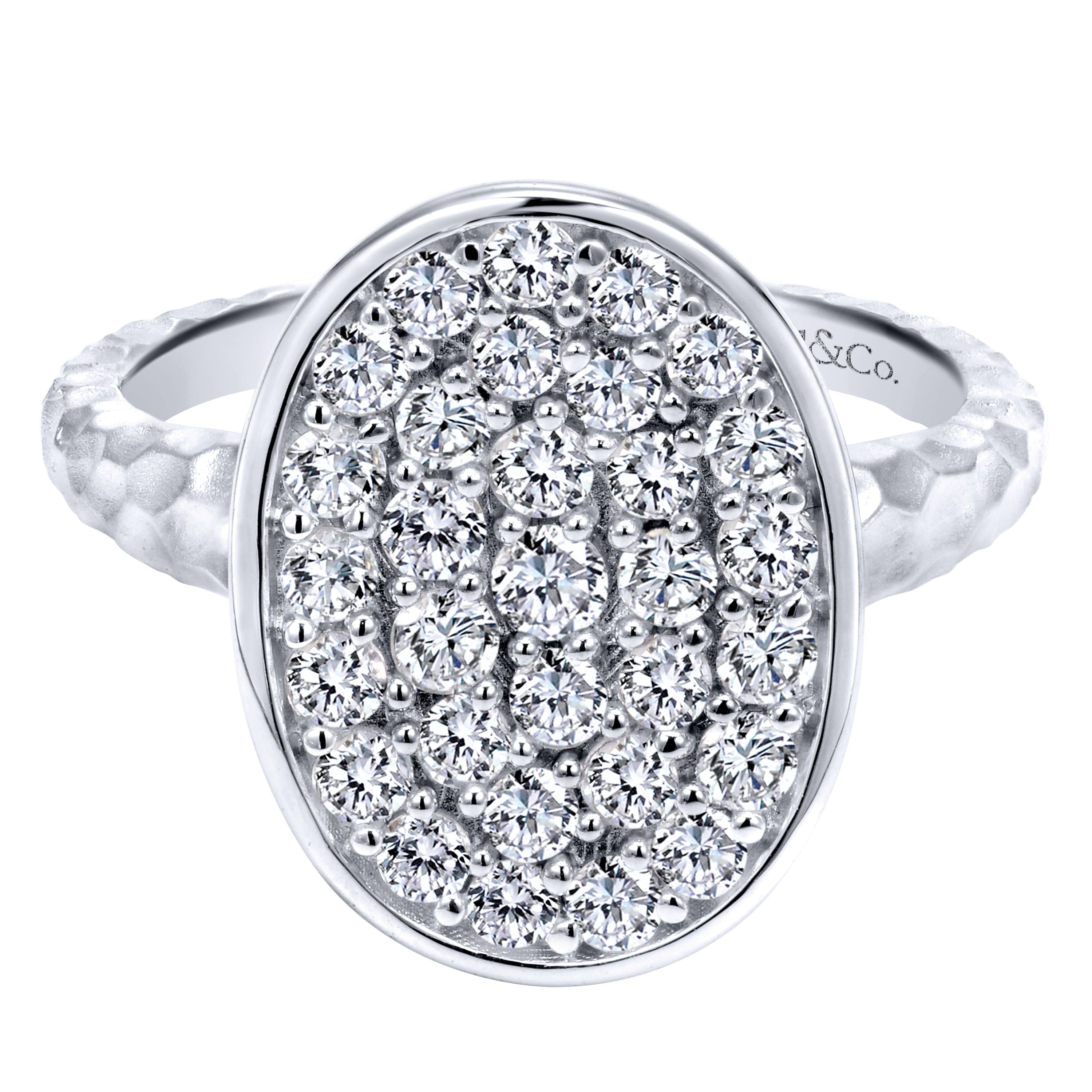 Sterling Silver Oval White Sapphire Ring