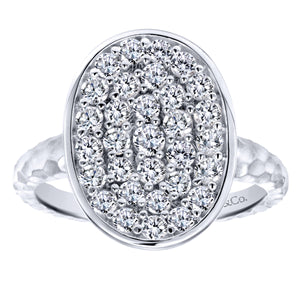 Sterling Silver Oval White Sapphire Ring