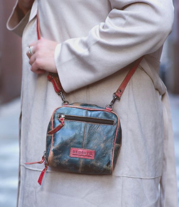 Bed Stu Keiki Tan Dip Dye Woven Leather Crossbody Bag