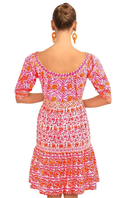 Gretchen Scott All Dolled Up Mini Dress in East India Pink and Orange