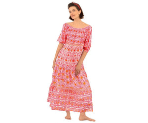 Gretchen Scott All Dolled Up Maxi Dress in East India Pink and Orange