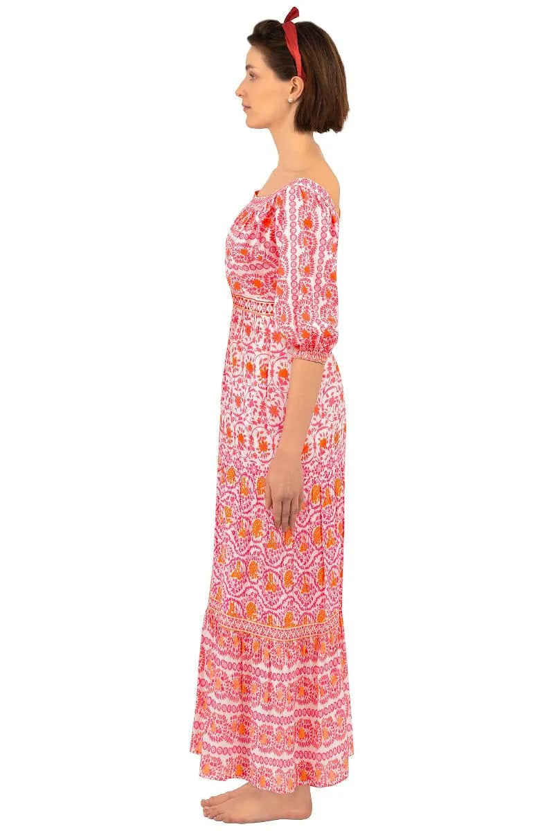 Gretchen Scott All Dolled Up Maxi Dress in East India Pink and Orange