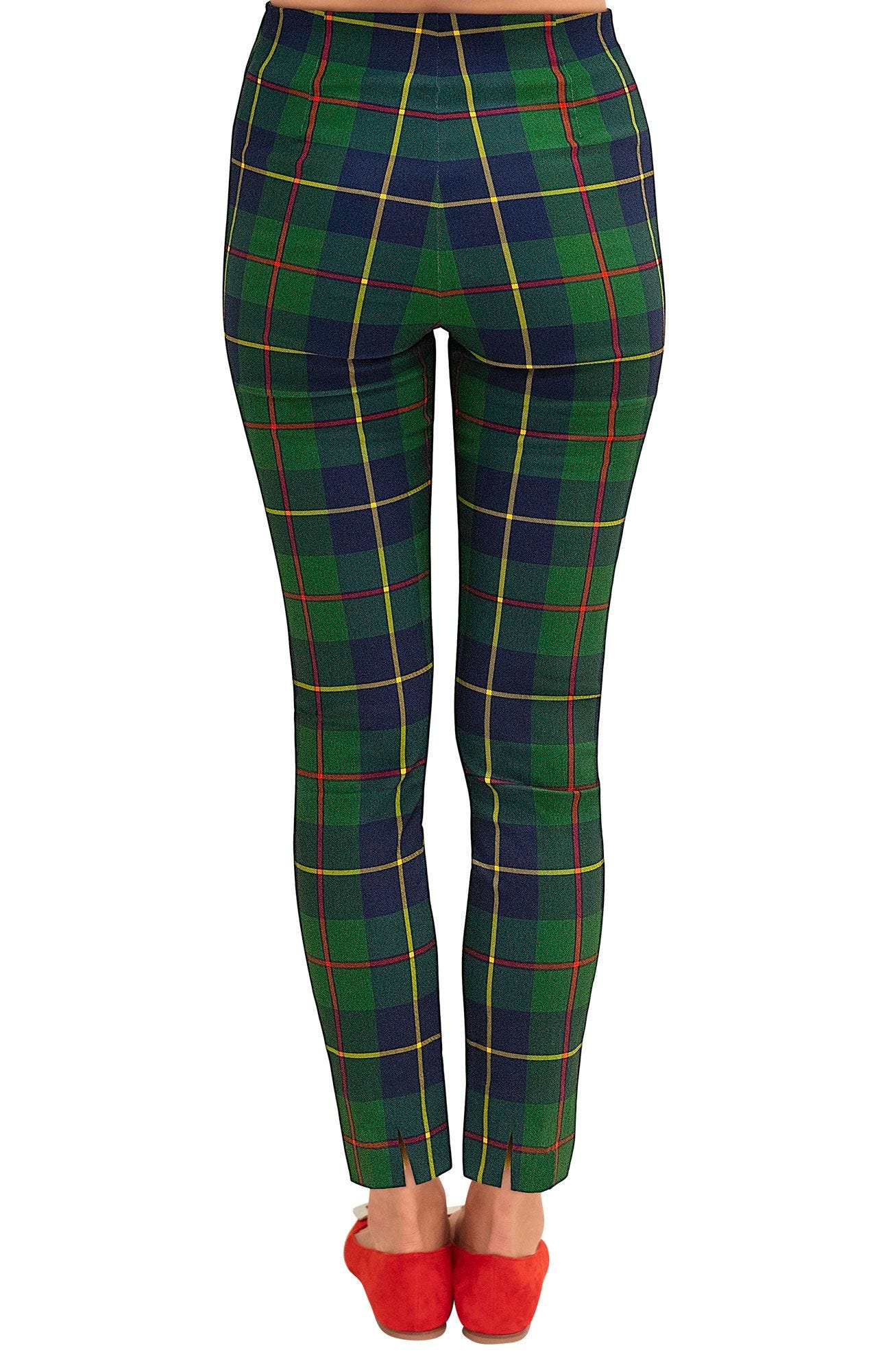 Gretchen Scott - Plaidly Cooper Classic Green Multi Pull On Pant