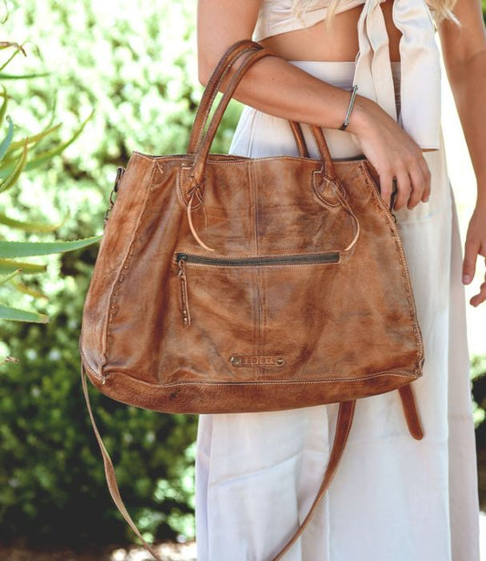 Bedstu Rockaway Handbag in Tan Rustic