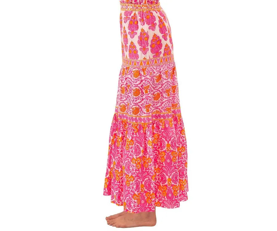 Gretchen Scott Cotton Dreaming Skirt in East India Pink and Orange